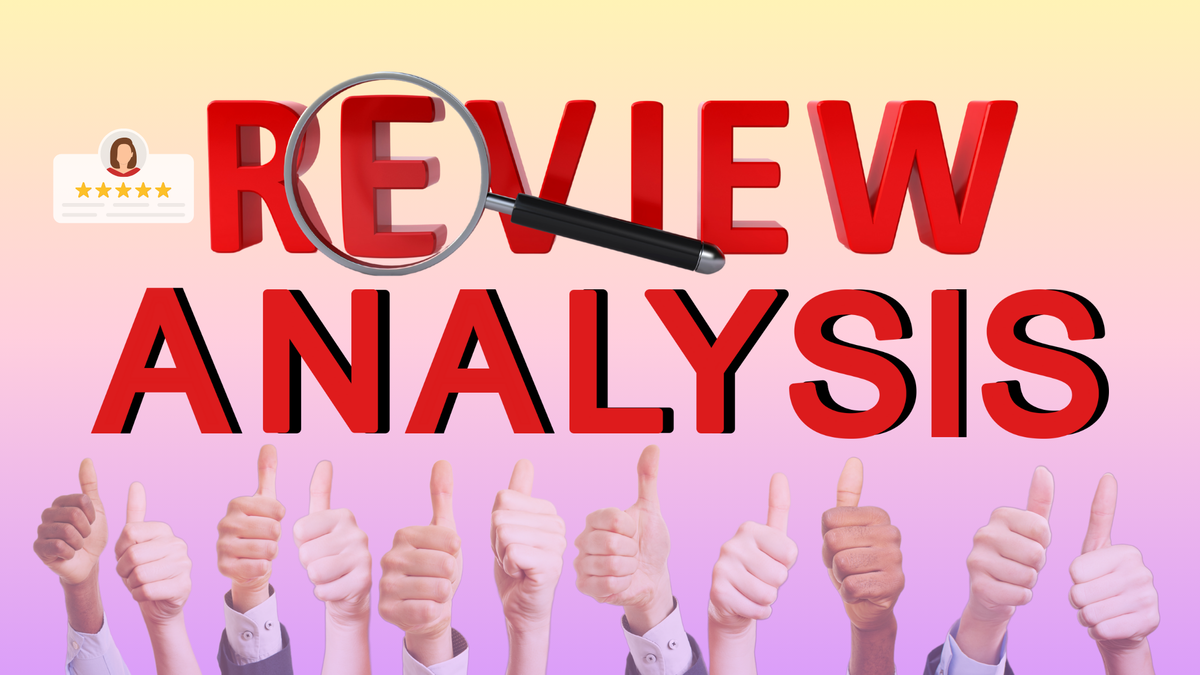 Illustration visually shows about- "Review analysis for understanding customer sentiment and boosting business performance."